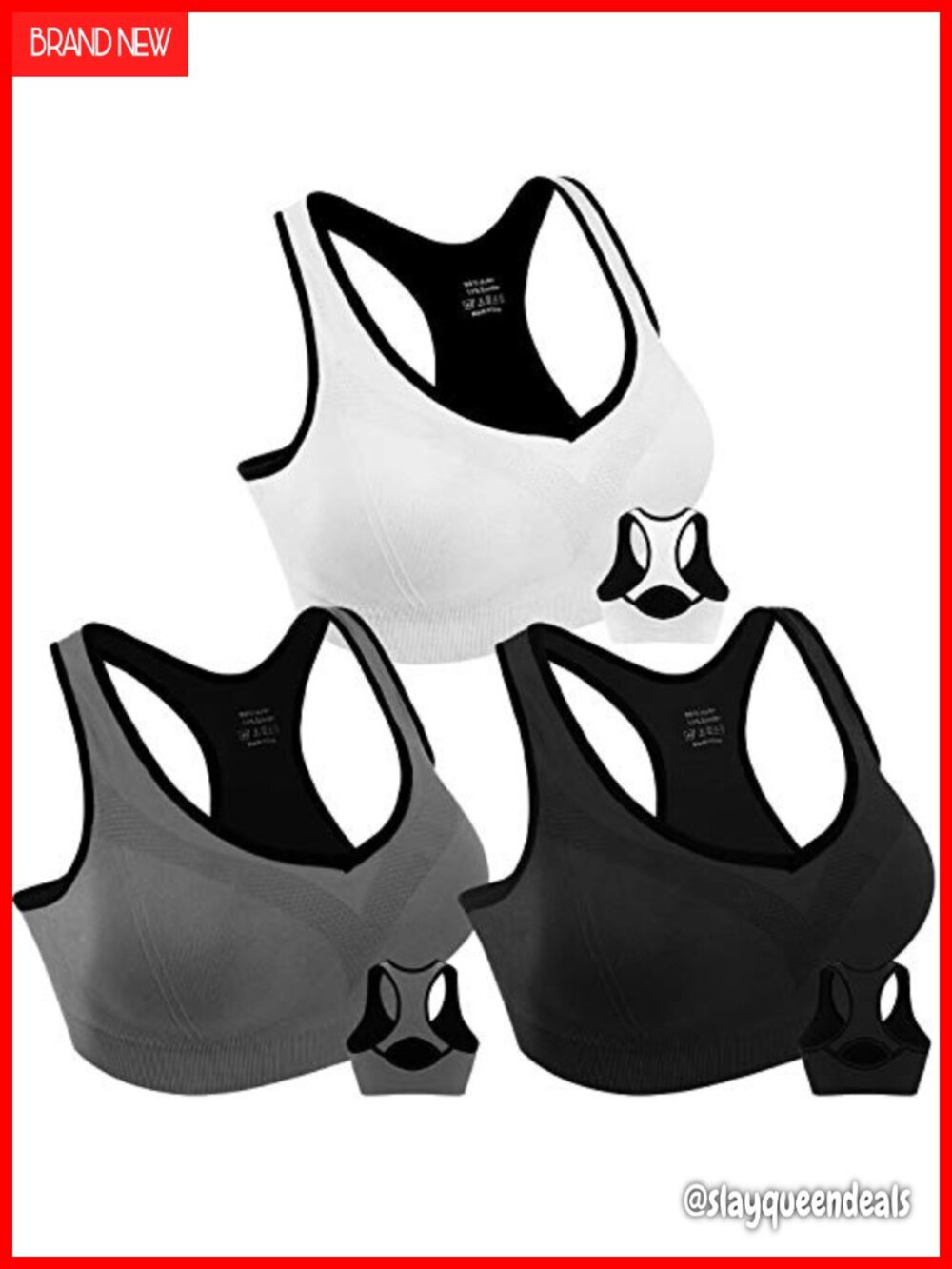 Women's Racerback High Impact Sports Bra Nylon Spandex Pull-On Workout